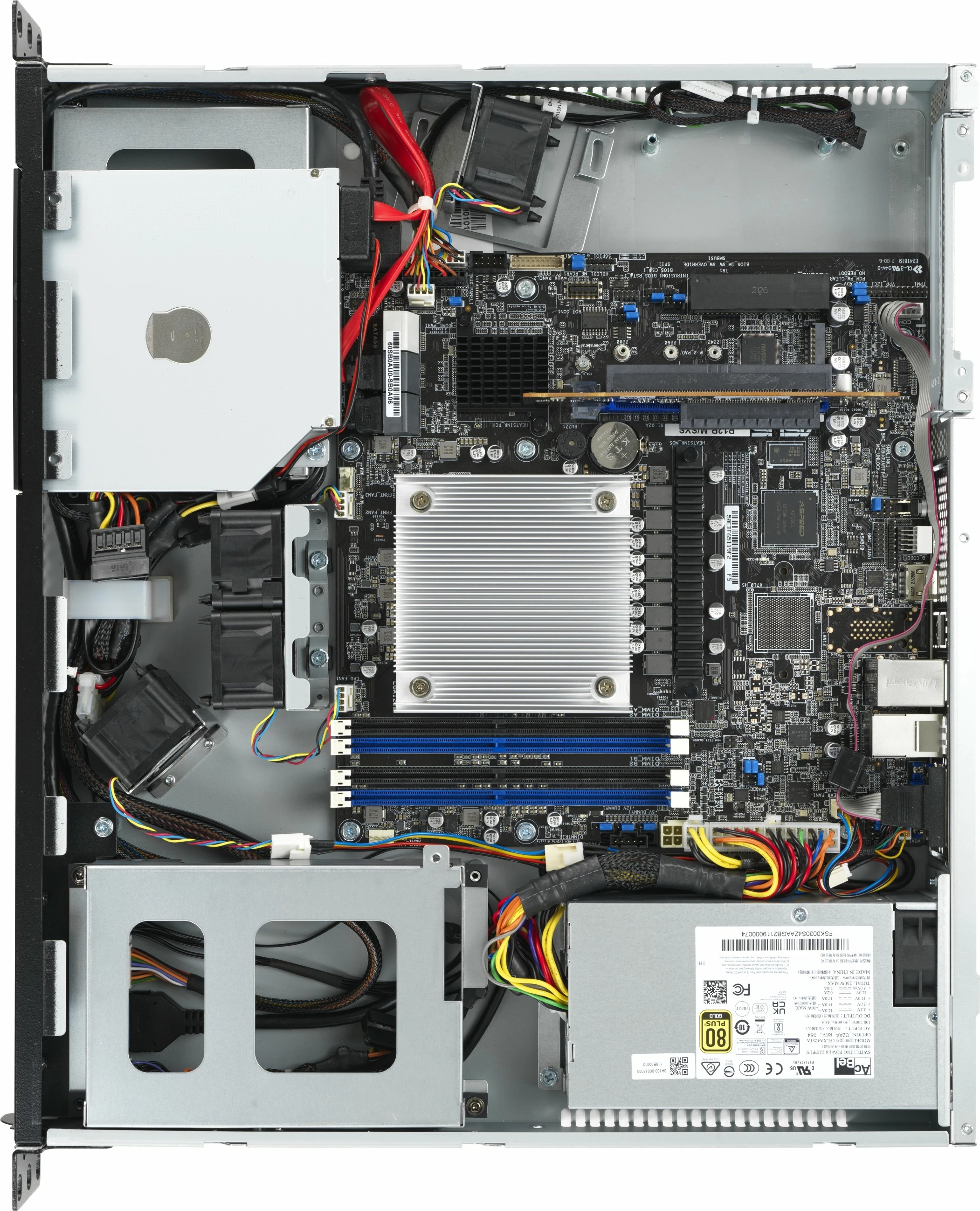 Kasë server ASUS RS100-E11-PI2 barebone, 1U, Intel Xeon, 4x DIMM, 350W, argjendtë