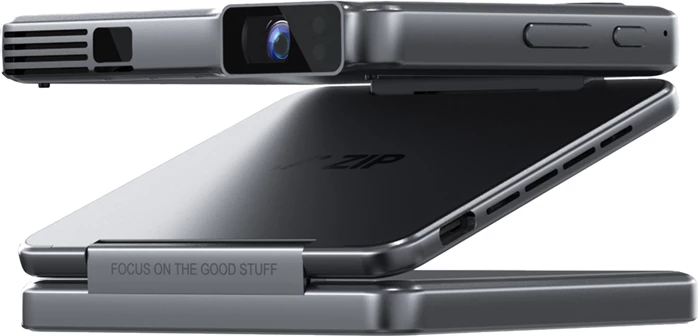 projektor portativ Aurzen Zip AU-PJ-ZP001M-USDG0, DLP, 720p, 100 ANSI lumens, bateri 5000 mAh, gri