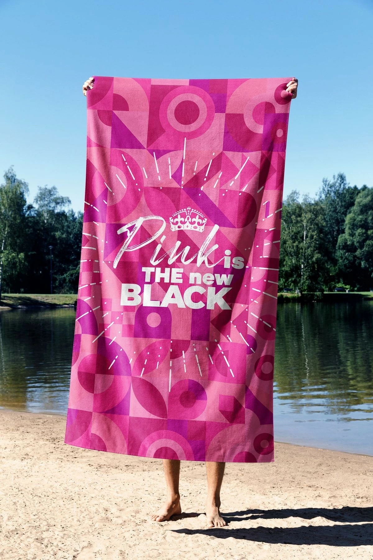 Peshqir plazhi Mijolnir, Pink is The New Black, 90x150cm