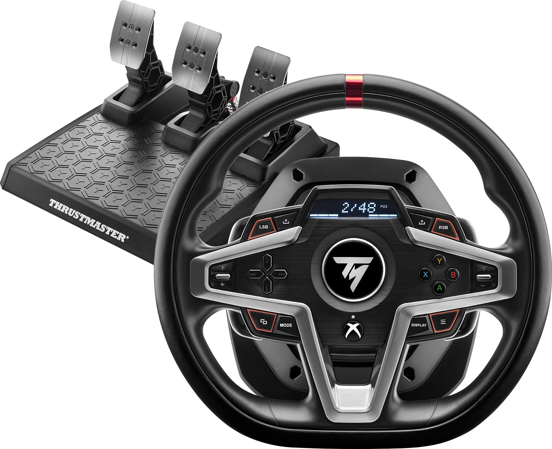 Timon lojrash Thrustmaster T248X, me pedale, për PC/Xbox, i zi
