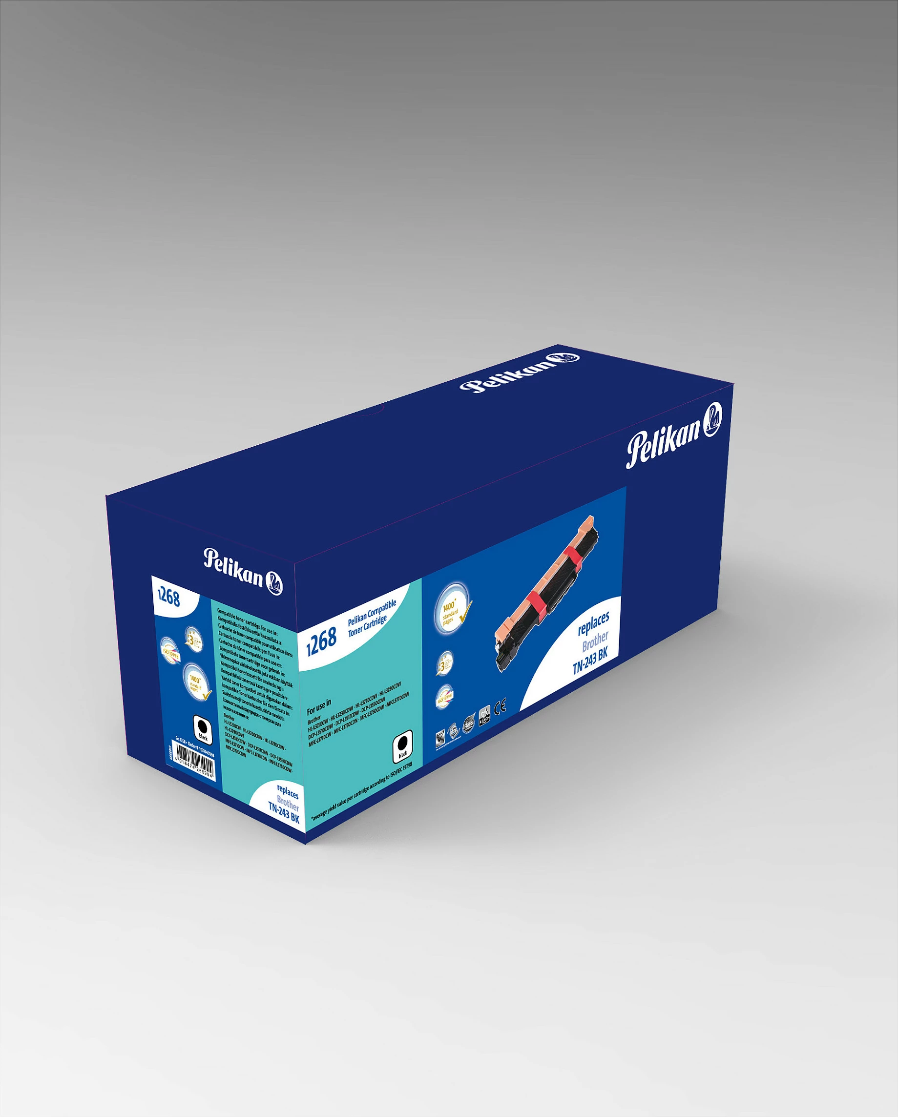 Toner Pelikan TN-243BK, kompatibil për Brother, i zi, 1400 faqe