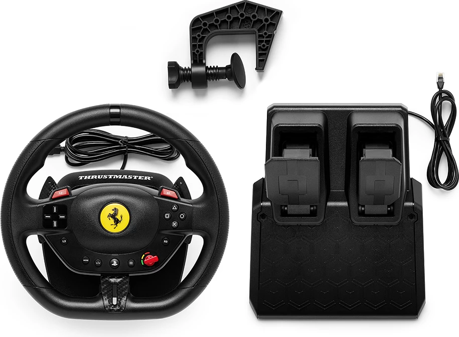 Vollan garash Thrustmaster T98-P Ferrari 296 GTB, PC/PS5/PS4, 240° rotacion, 25.5 cm, set me pedale, i zi