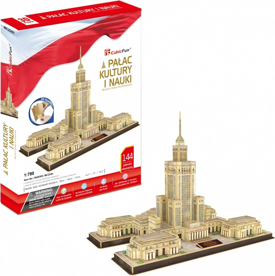 Puzzle 3D Cubic Fun Palace of Culture and Science 144 pjesë