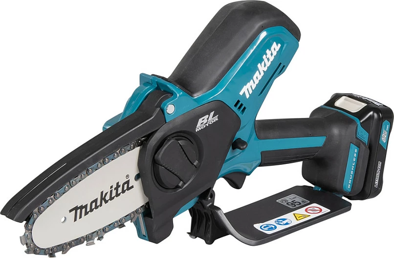 Mini sharrë zinxhir me bateri Makita UC100DZ, 12V, shinë 10 cm, pa bateri/karikues, blu/zezë