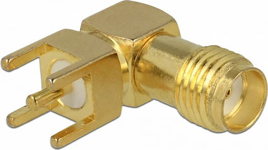 Konektor SMA DeLOCK 65849, 0-6000 MHz, 50 Ω, veshje ari, ngjyrë bronzi