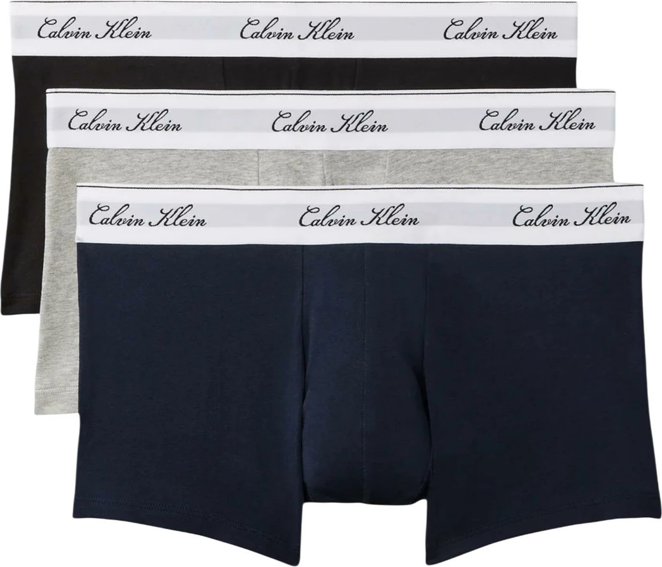 Të brendshme për meshkuj Calvin Klein Underwear Low Rise Trunk 3PK LV00NB4607, të zeza - gri