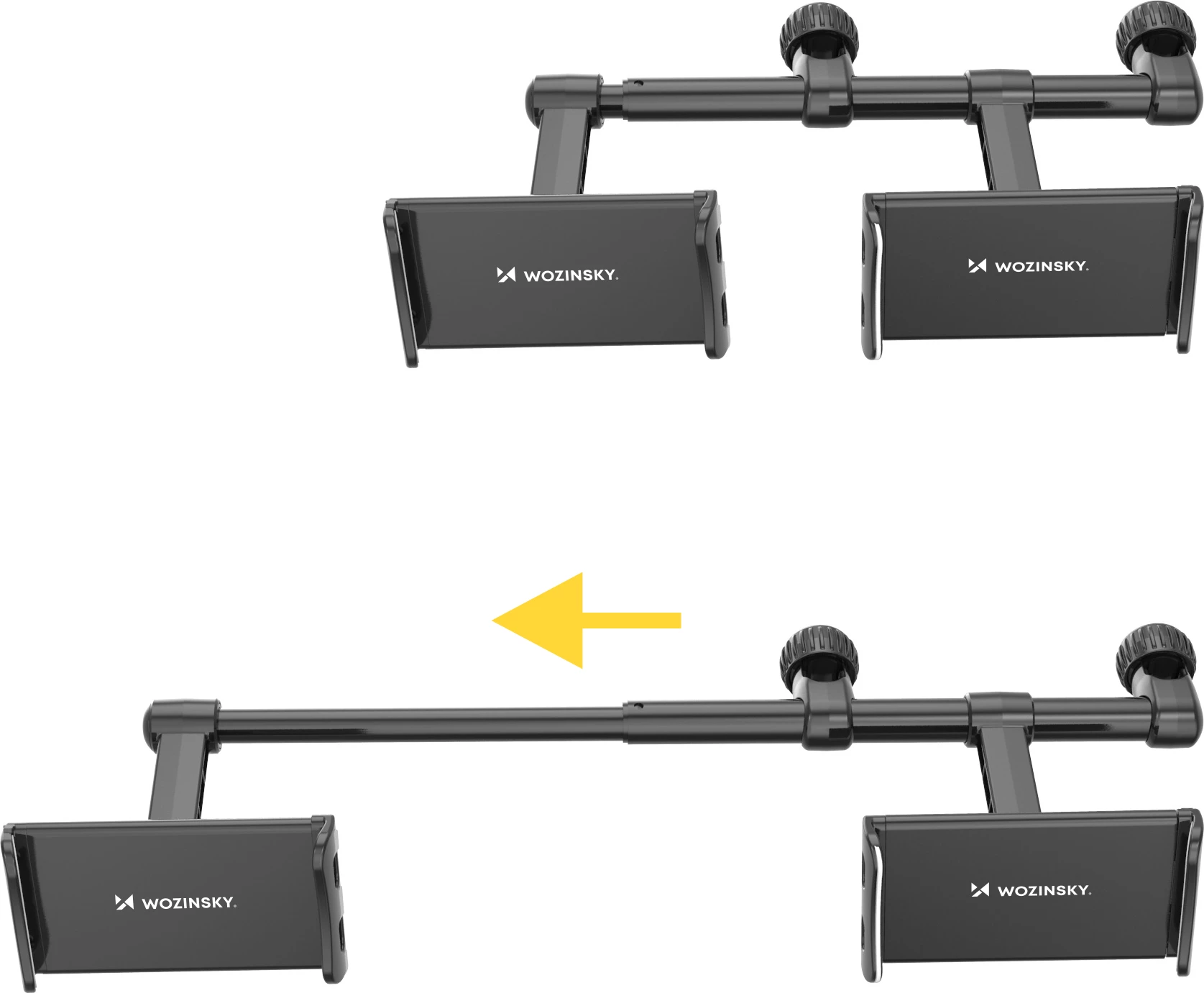 Mbajtës i dyfishtë për telefon/tablet Wozinsky WTHBK1, për mbështetëse koke, i zi