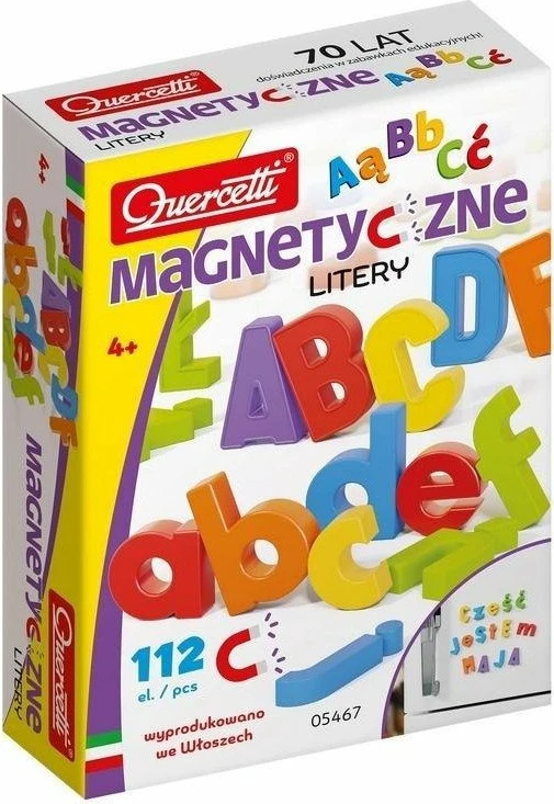 Shkronja magnetike Quercetti 112 copë (me shkronja polake)