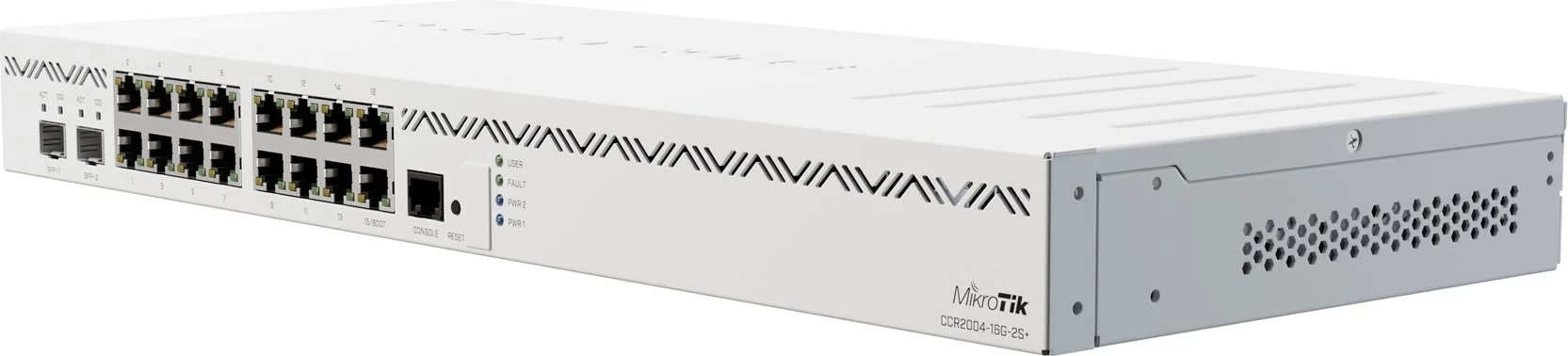 Ruter MikroTik CCR2004-16G-2S+, 128 MB RAM, 128 MB Flash, i bardhë, 1U