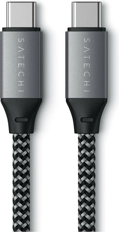 Kabllo USB-C Satechi, USB-C në USB-C, 24-pin, e thurur, gri/zi