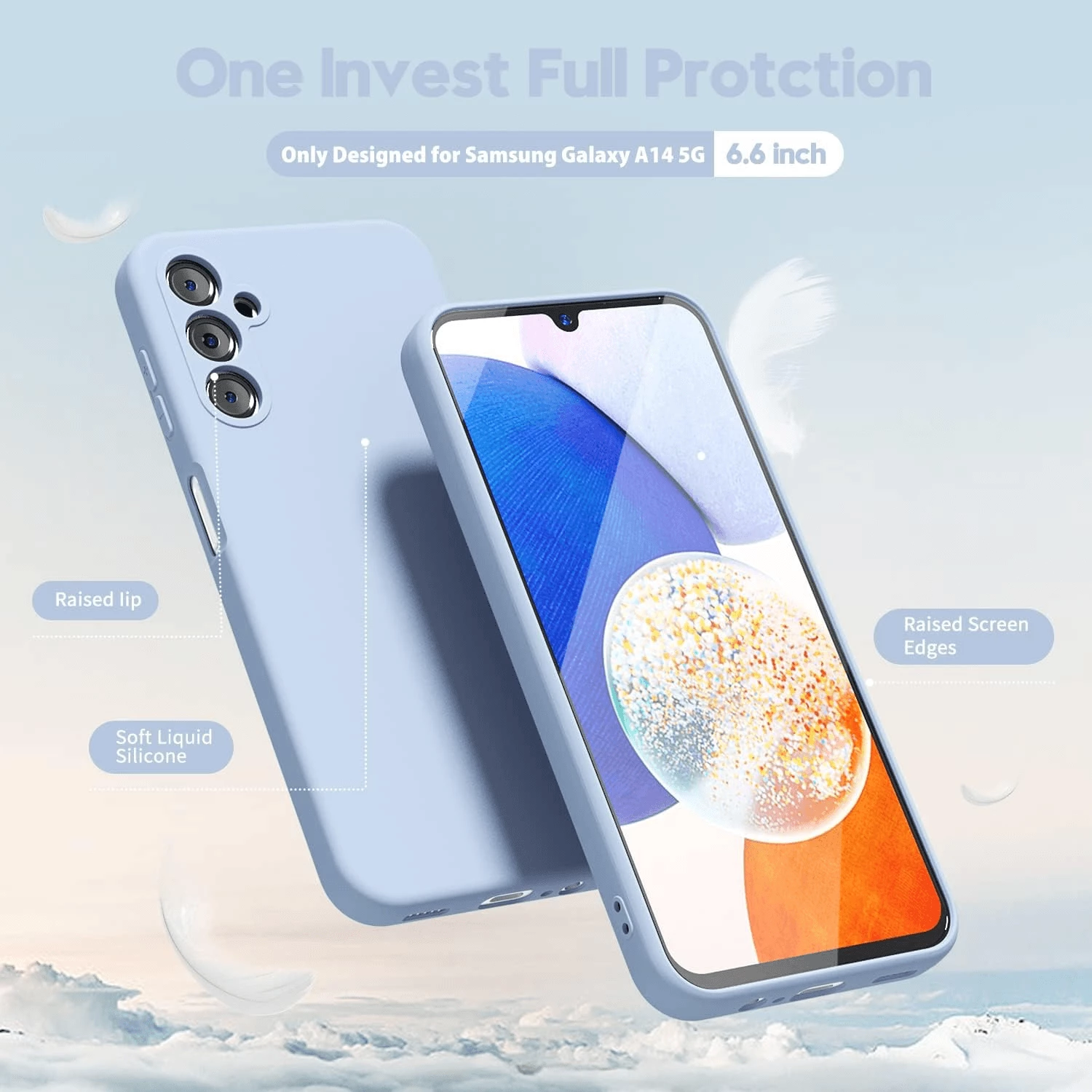 Mbështjellës silikoni ONASI për Samsung Galaxy A16, mat, me mikrofibër brenda, light blue