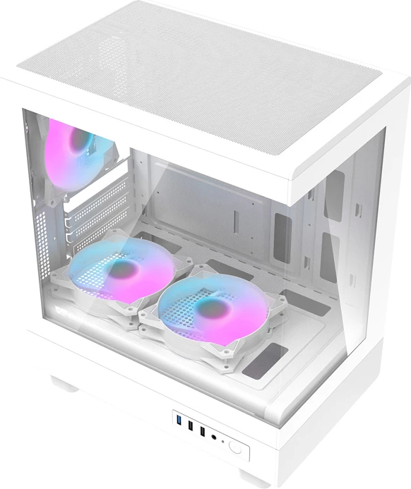 Kasë DarkFlash DB330M v2, me 3 fanë, e bardhë