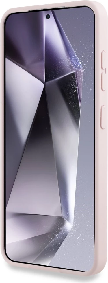 Mbështjellës, Guess, Silicone Big 4G Logo Bottom Script, për Samsung Galaxy S25, hardcase silikon/TPU/PC, rozë
