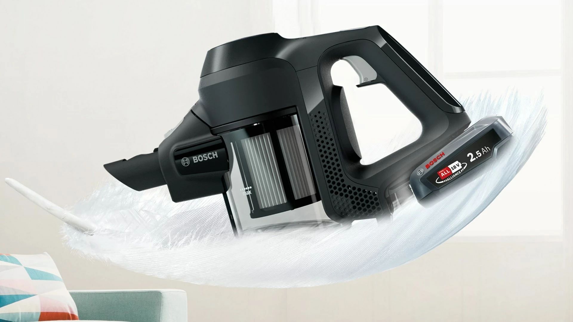 Fshesë elektrike Bosch Serie 6 BBS611BSC, 2-në-1, pa qese, 2.5 Ah, E zezë