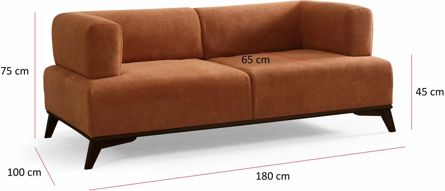 Divan dy ulës Hera, portokalli e zi, Atelier del Sofa