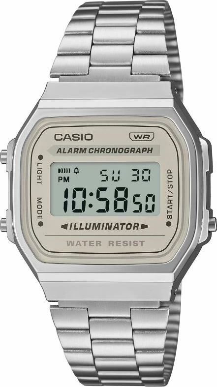 Orë dore për meshkuj CASIO Vintage A168WA-8AYES, argjend