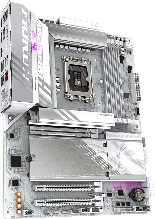 Pllakë amë GIGABYTE B860 AORUS ELITE WF7 ICE, ATX, Socket 1851, Wi‑Fi 7, e bardhë