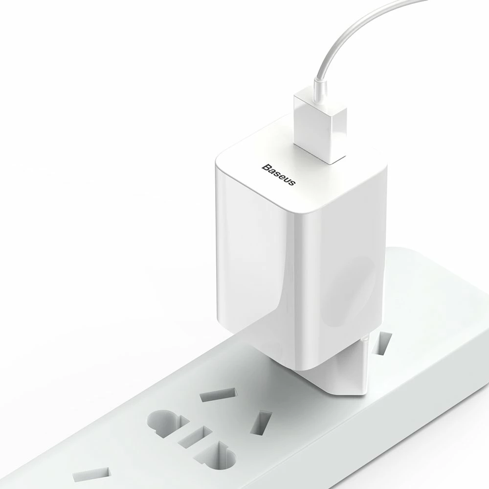 Karikues rrjeti Baseus CCALL-BX02, USB-A, 24W, QC 3.0, Bardhë