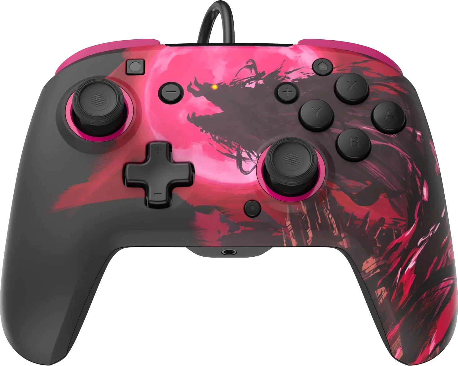 Kontroller me kabllo PDP REMATCH Calamity Ganon, jack 3.5mm, paddle mbrapa, për Nintendo Switch/Switch OLED/Switch 2, zi/rozë