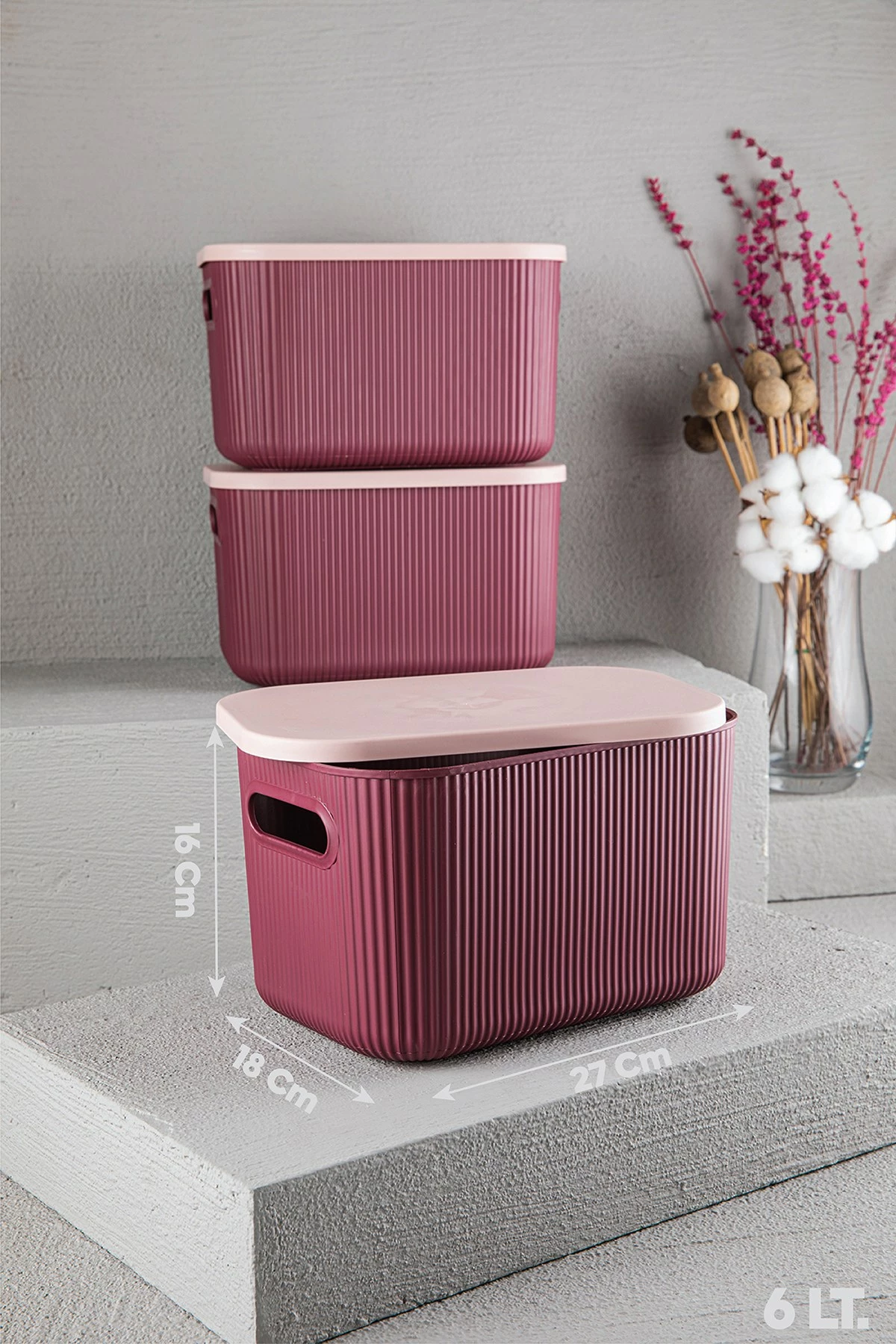 Set kuti për organizim, ngjyrë rozë, Hermia Concept, LVA-331-1-3, 3 copë