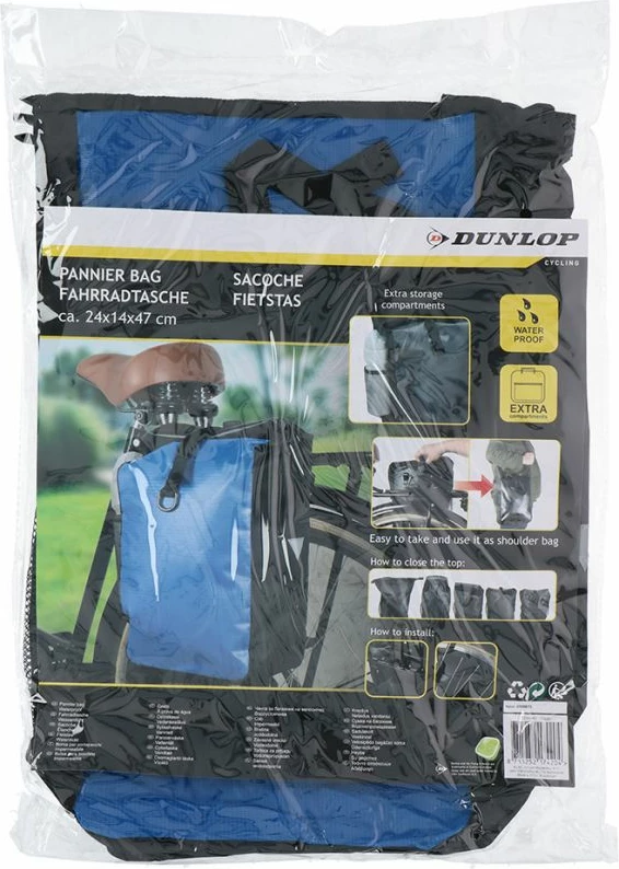 Çanta biciklete Dunlop, për meshkuj dhe femra, e zezë dhe blu