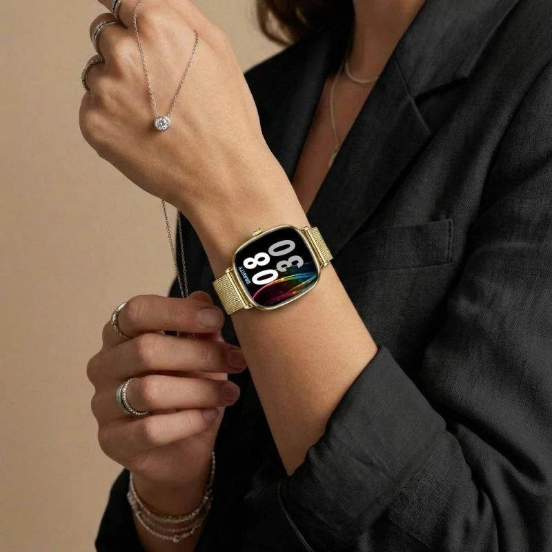 Smartwatch për femra Gravity GT32-1, gold me rrip rezervë rozë