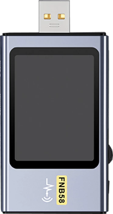 Tester porti USB FNIRSI FNB58 BT, Bluetooth, ekran 2.0", PD3.1 deri 28 V/240 W, argjendtë