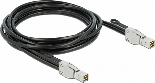 Kabllo PCI Express DeLOCK Mini SAS HD SFF-8674 në SFF-8674, 3 m, 32 Gbit/s, e zezë