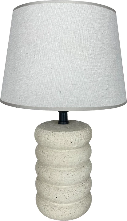 Llambë tavoline Graike, qeramikë, ngjyrë bezhë, D26x37cm