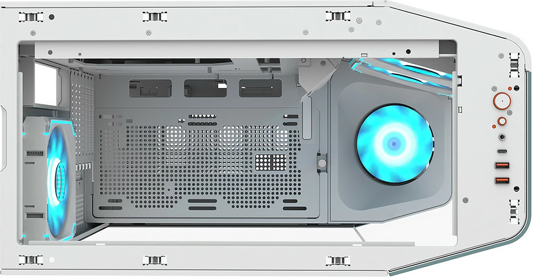 Kasë Cougar FV270 ARGB midi tower e bardhë