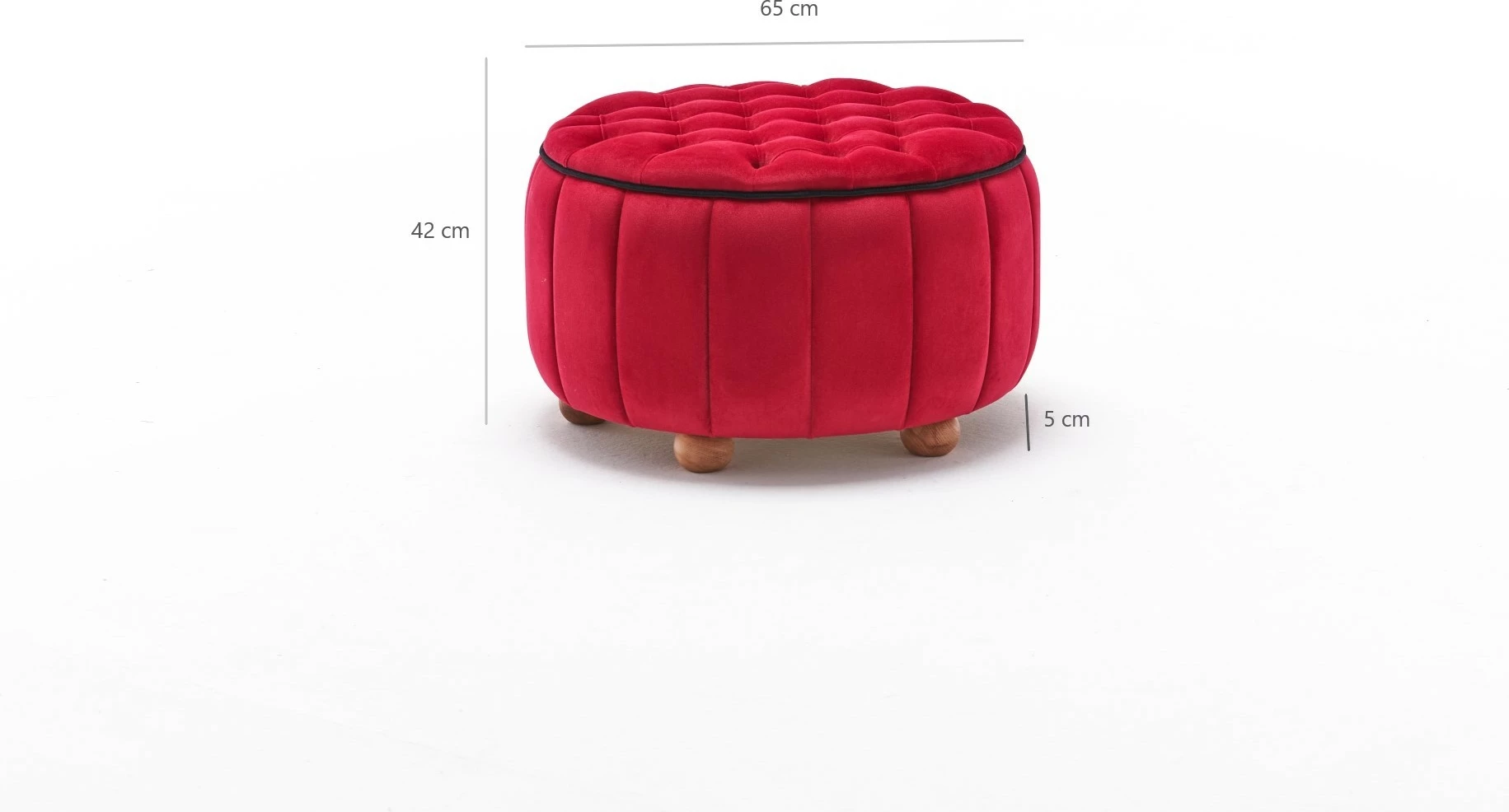 Puf i kuq prej kadifeje, Atelier del Sofa, Jasmin