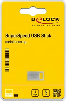 USB fleškë DeLOCK 32GB, USB-A 3.2 Gen 1, metal, 119MB/s, argjendtë