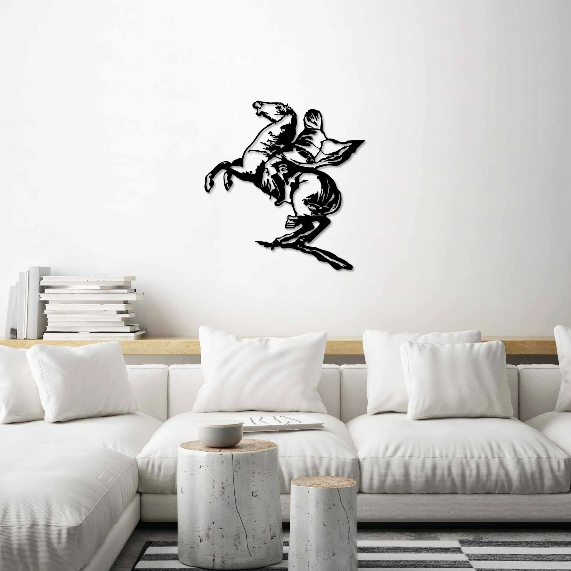 Aksesor dekorativ metalik për mur, Wallity, Banksy 10, ngjyrë e zezë