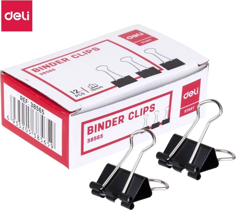 Deli Binder Clips 19Mm 1/12 38565