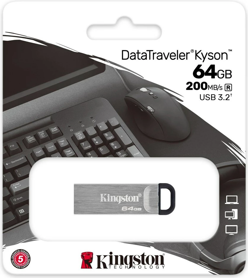 USB Kingston, Type-A, 64 GB, argjend