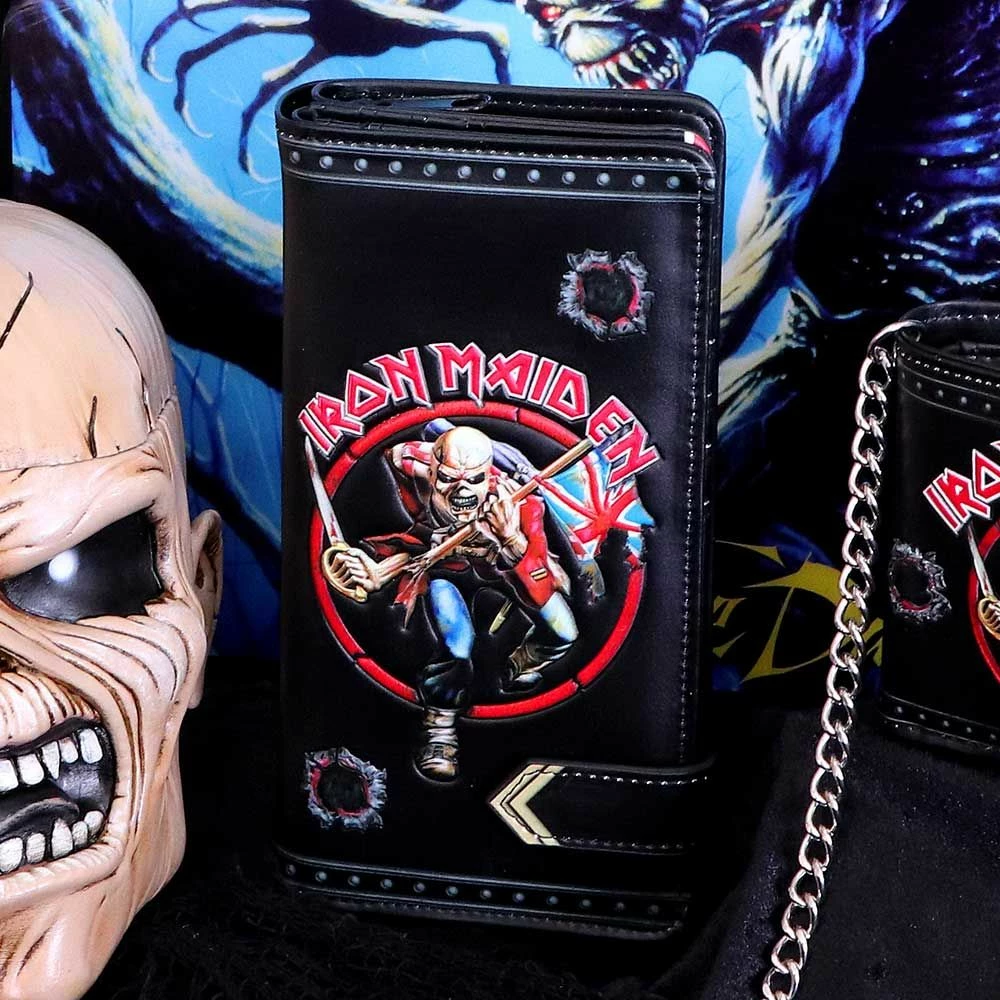 Portofol NEMESIS NOW Iron Maiden "Eddie the Trooper", me ndarje për kartela dhe para, i zi/kuq