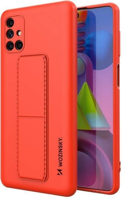 Mbështjellës Wozinsky Kickstand Case për Samsung Galaxy M51, silikon, i kuq