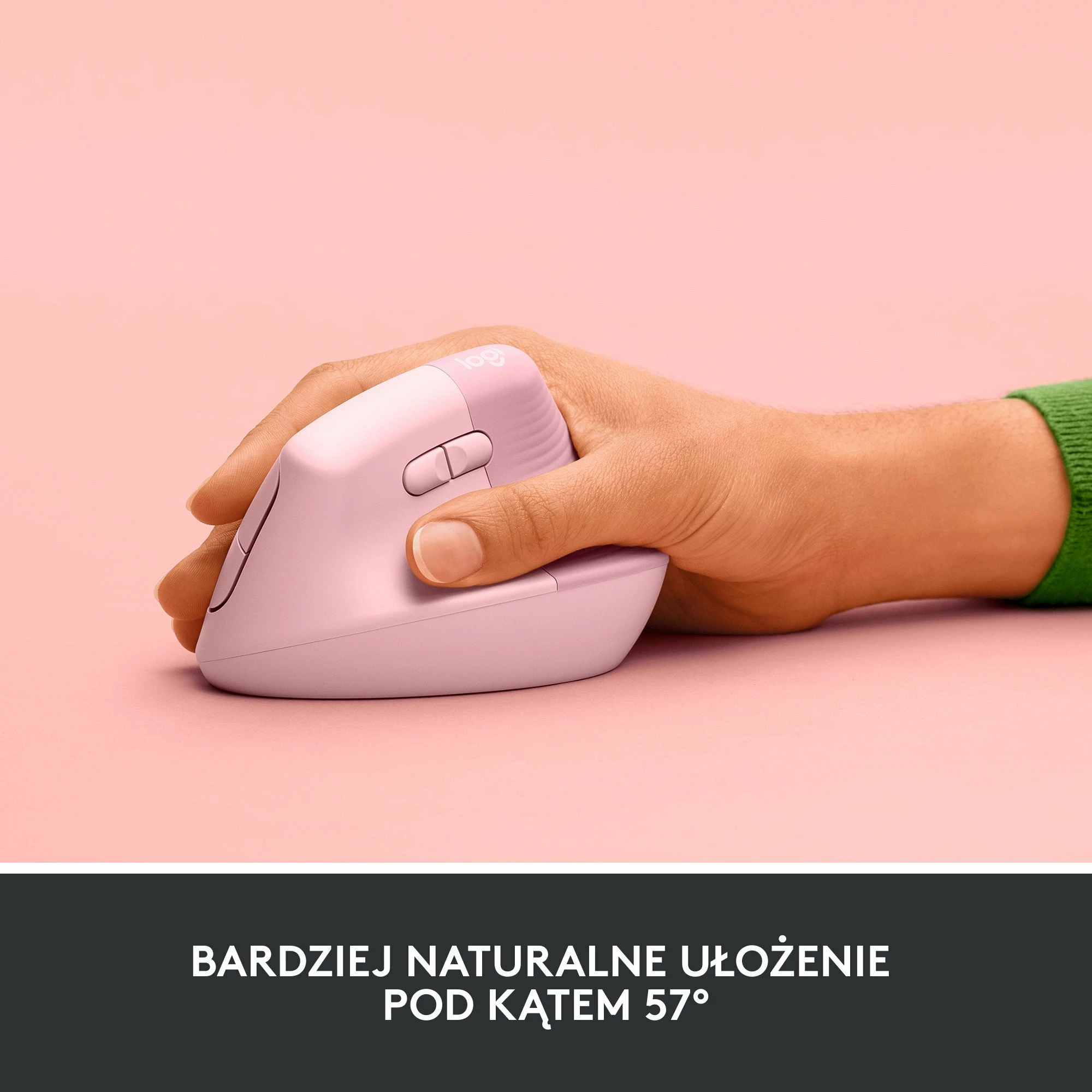 Maus Logitech Lift 910-006478 ergonomik vertikal wireless 4000 DPI, roze