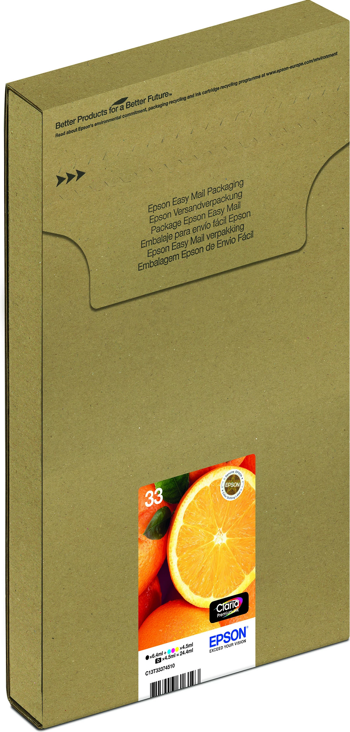 Katridha boje Epson 33 Orange Claria Premium Ink, Multipack 5 copë, C13T33374510