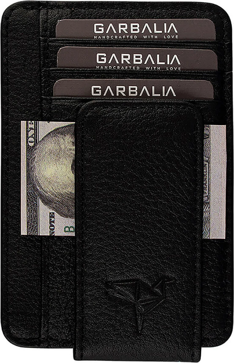 Portofol për burra, lëkurë e zezë, Zoozie Bags Pisa, 8x2x12 cm