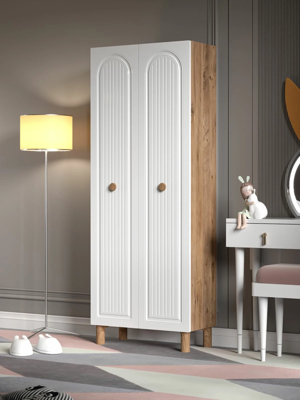 Dollap multifunksional, ngjyrë Atlantic Pine dhe e bardhë, Skye Decor, Vionne