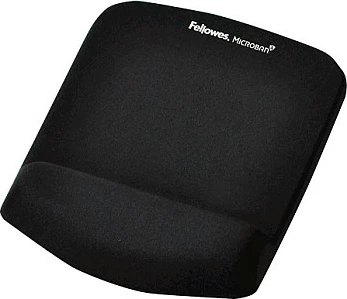 Mauspad Fellowes PlushTouch Microban me mbështetëse për kyç, i zi