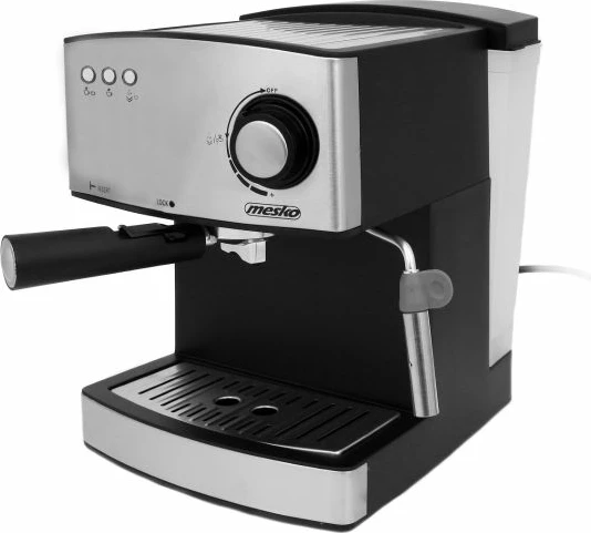 Makinë espresso MESKO MS4403, 15 bar, 850W, rezervuar 1.6L, e zezë/argjend