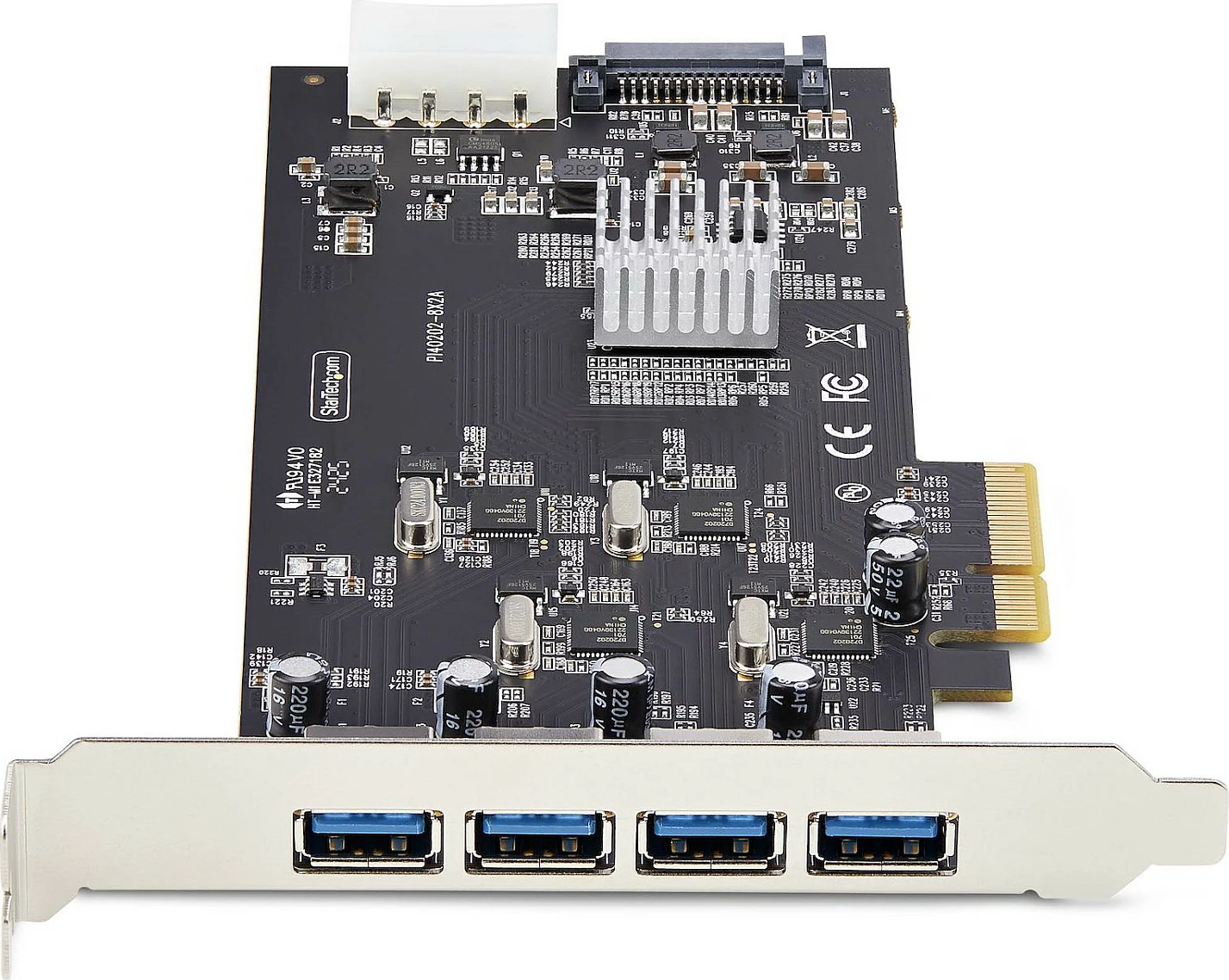 Kartë zgjerimi USB PCIe StarTech 4-Port, USB 3.2 Gen 1 5Gbps, 4x USB-A, PCIe 2.0 x4, e zezë