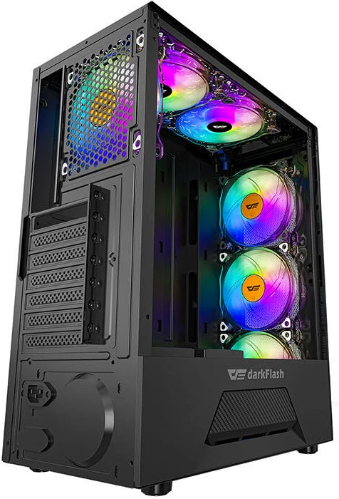 Kasë Darkflash LEO, Middle Tower, ATX/M-ATX/ITX, xham i temperuar, e zezë