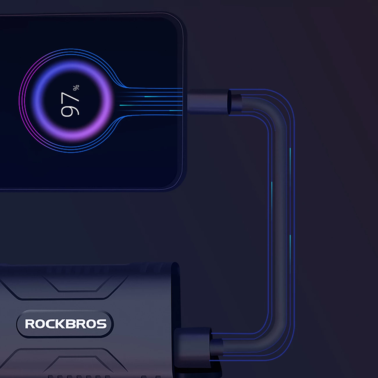 Dritë biçiklete Rockbros 24310002001 me powerbank 10000 mAh, 850 lm, e zezë