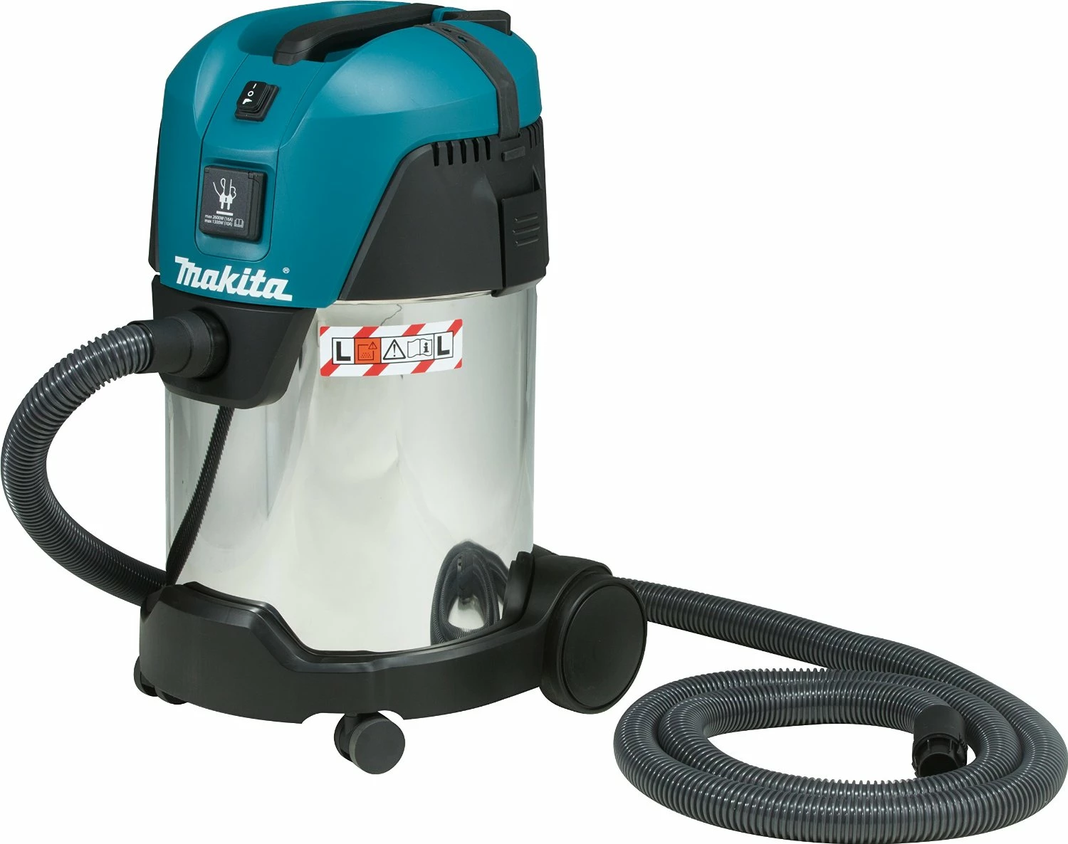 Fshesë industriale Makita VC3011L 26L 1000W wet & dry me prizë për vegla, turkeze/zezë