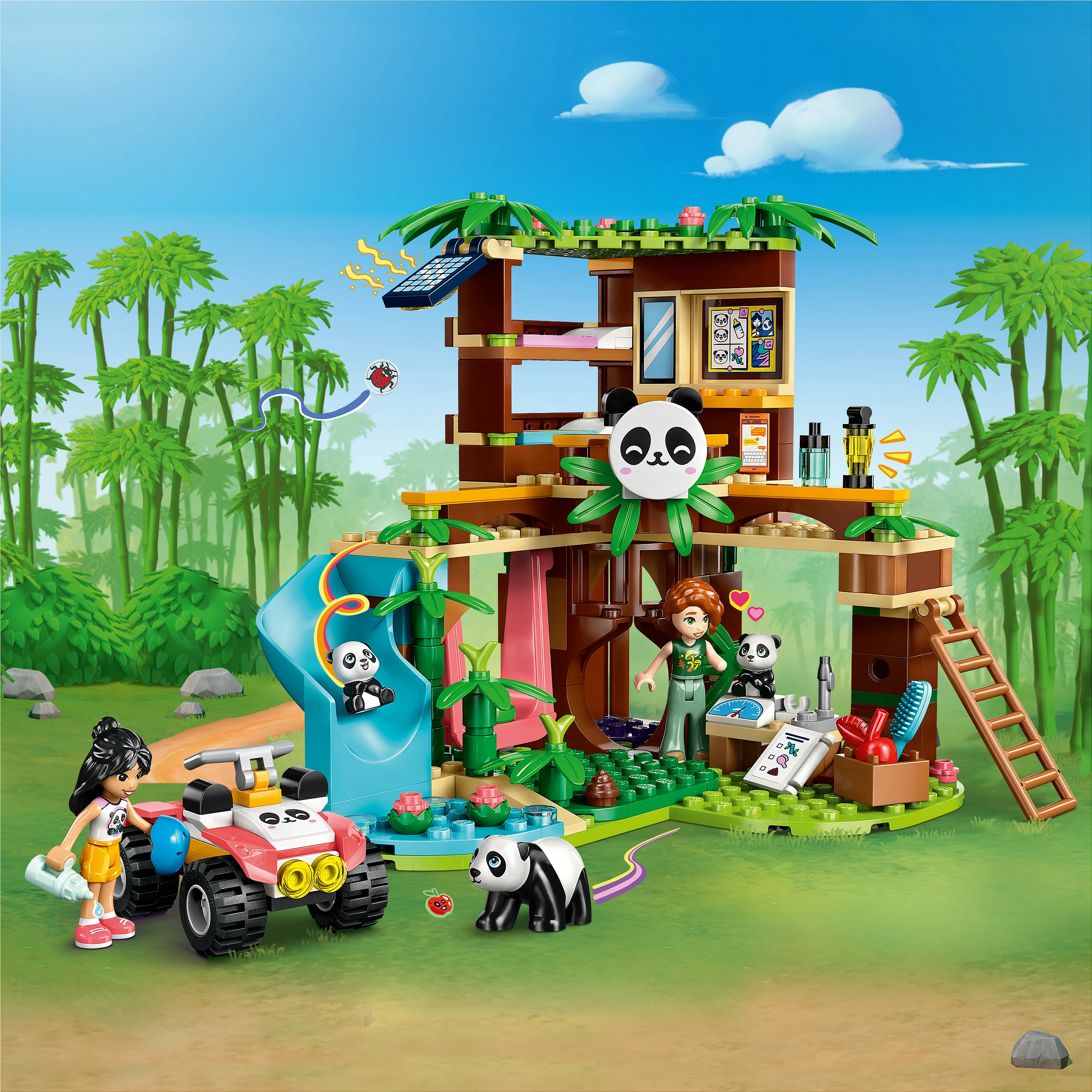 Set lodër LEGO Friends 42648 Strehë e Pandave, 243 copë, 7+