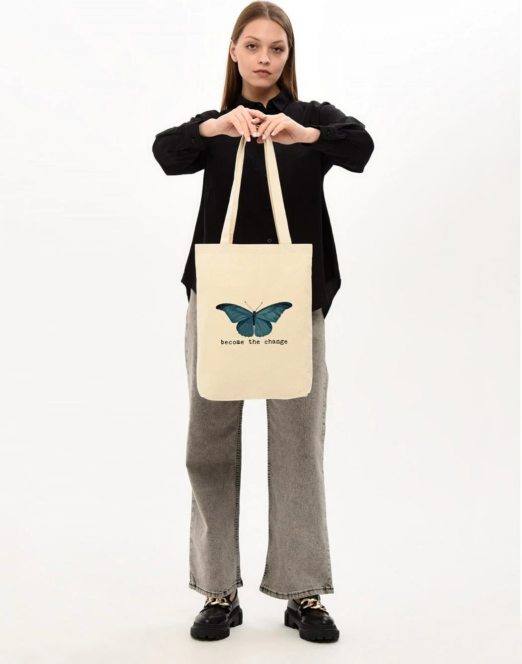 Torbë tote Zoozie Bags, ngjyrë krem, 1094