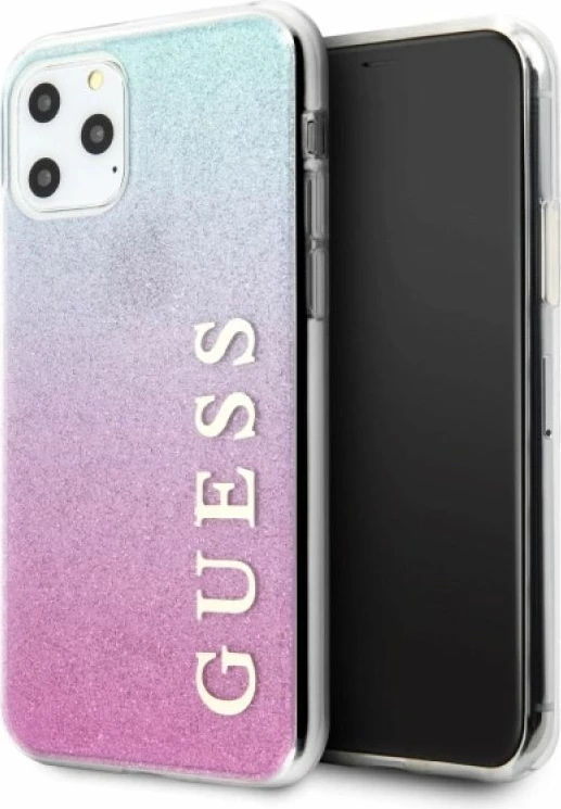 Kapak telefoni Guess GUHCN58PCUGLPBL për iPhone 11 Pro, rozë/kaltër